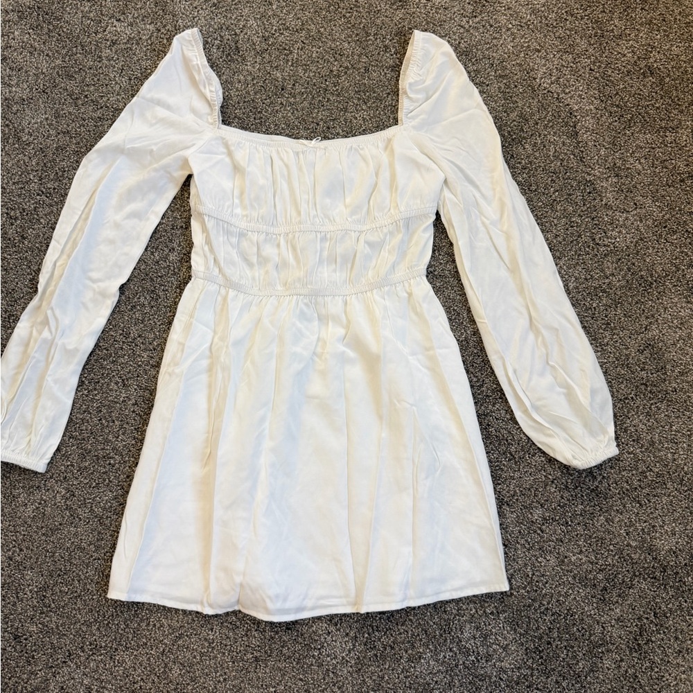 Beginning Boutique Cream Gathered Dress